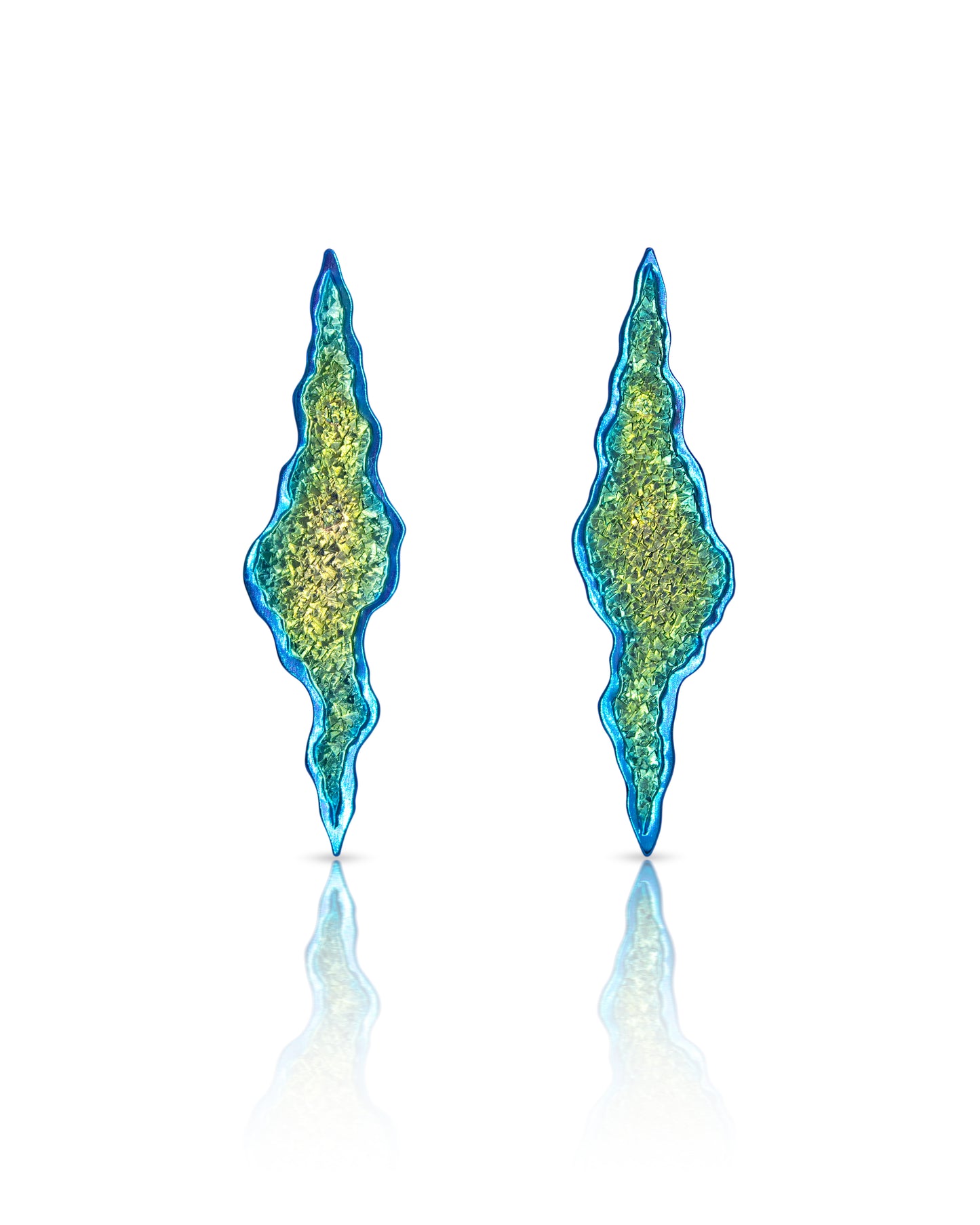 Anodised Niobium Crystalline Crater Earrings
