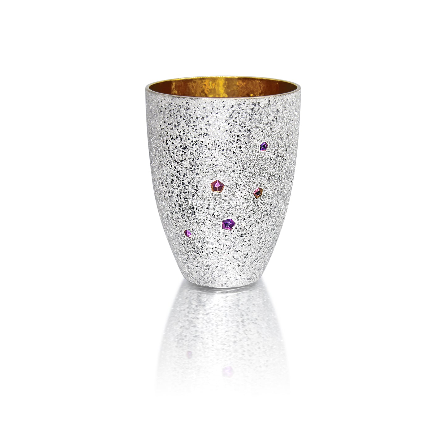 Small Silver Cup - Pink niobium and Gold