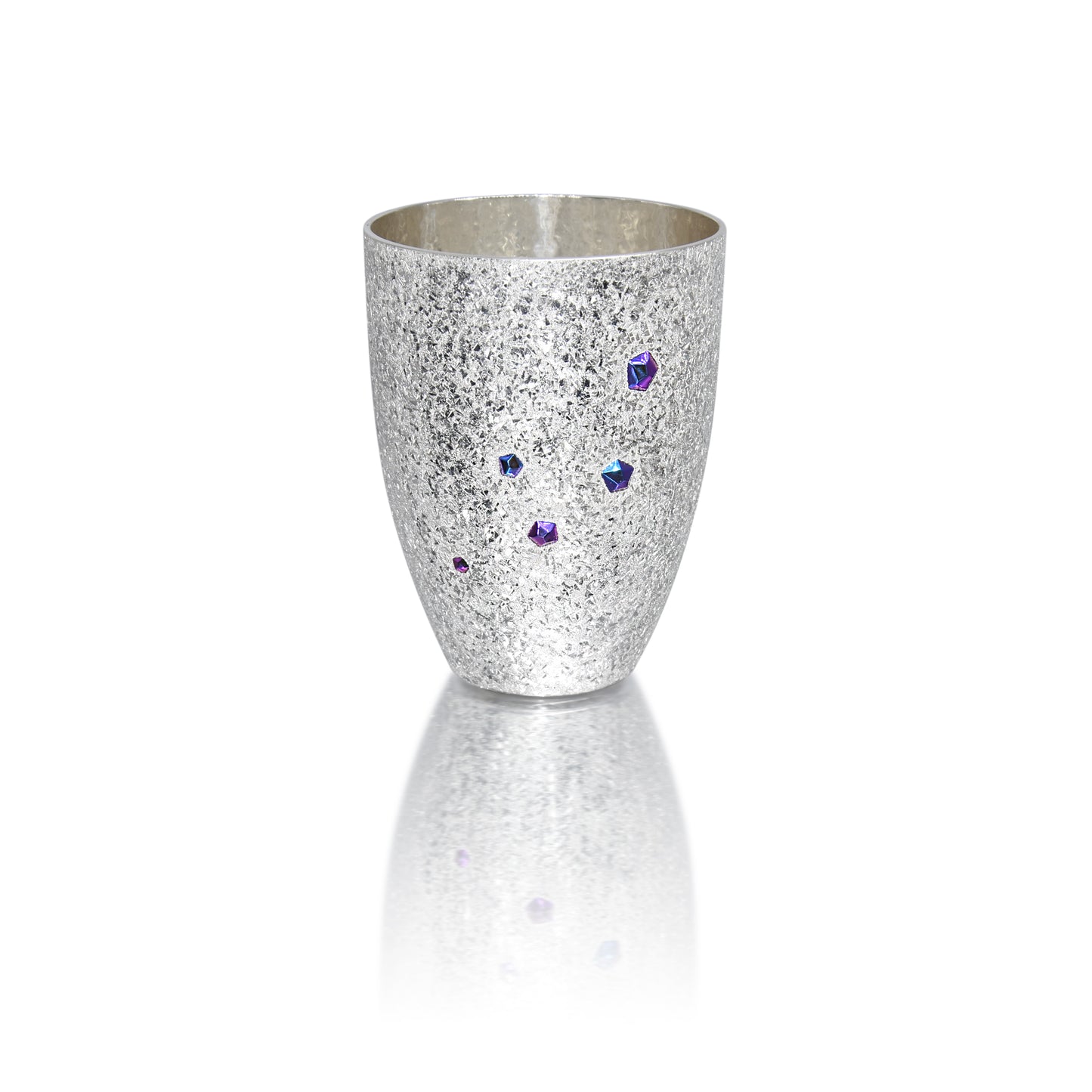 Small Silver Cup - Purple and Blue Niobium
