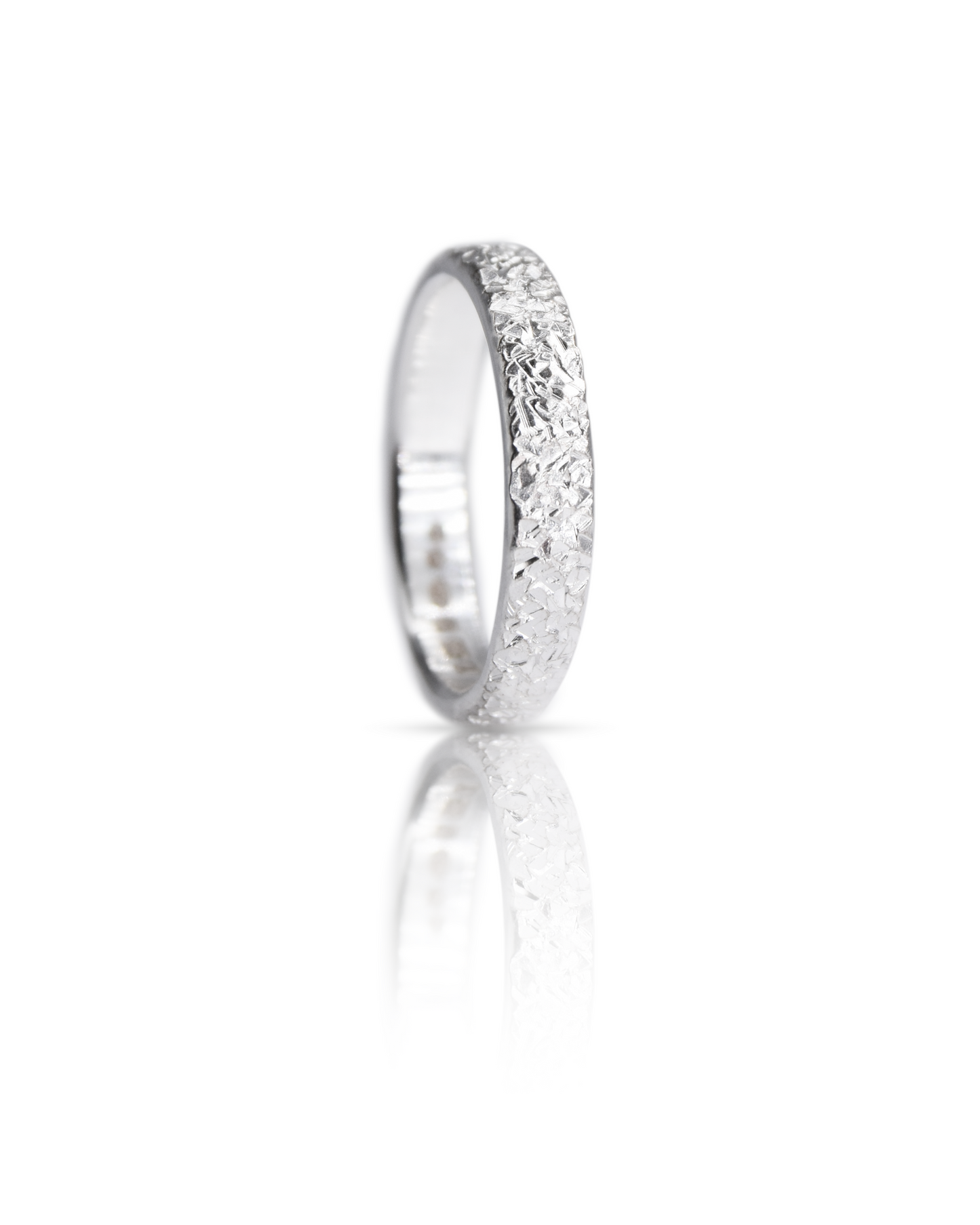 Sparkling Silver Ring - Diamond Texture