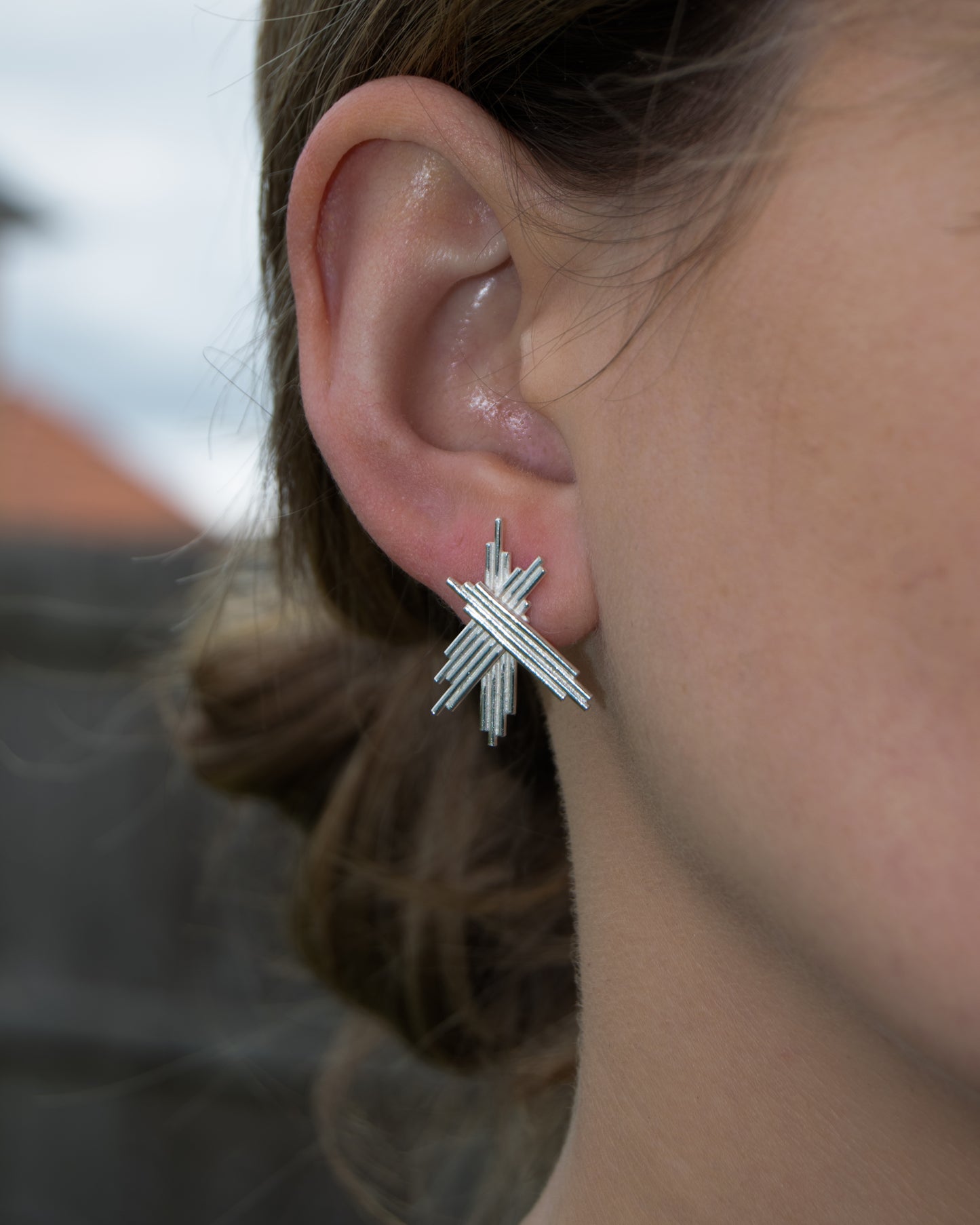 Silver 'Rutile Explosion' Earrings