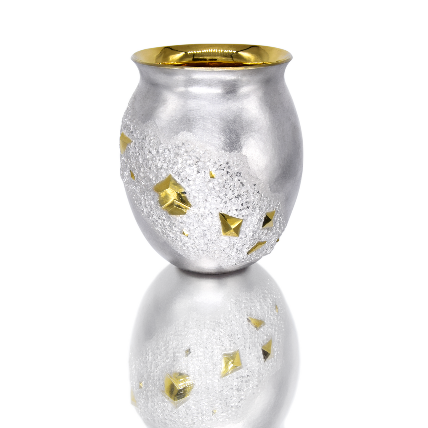 Gilded Sterling Silver Crystal Landscape Beaker