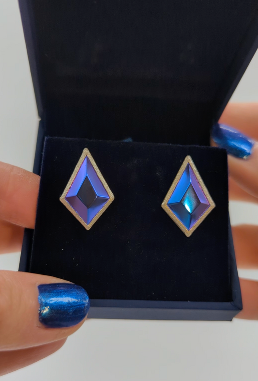 Blue Crystal Earrings - Polished