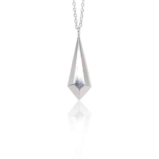 Silver Crystal Drop Pendant