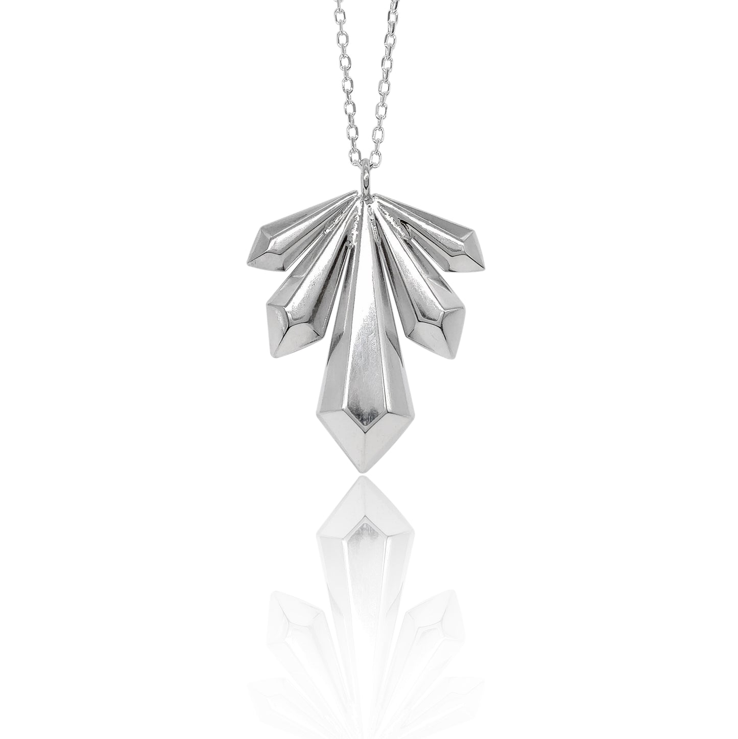 Statement Silver Radiating Crystal Pendant