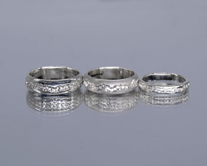 Matt Silver Sparkling Crystal Crater Ring