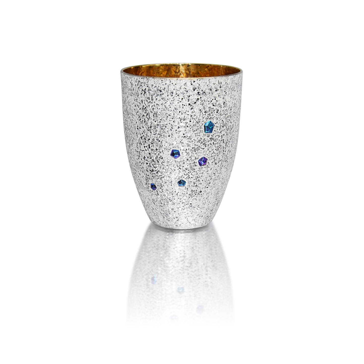 Small Silver Cup - Blue Niobium and Gold