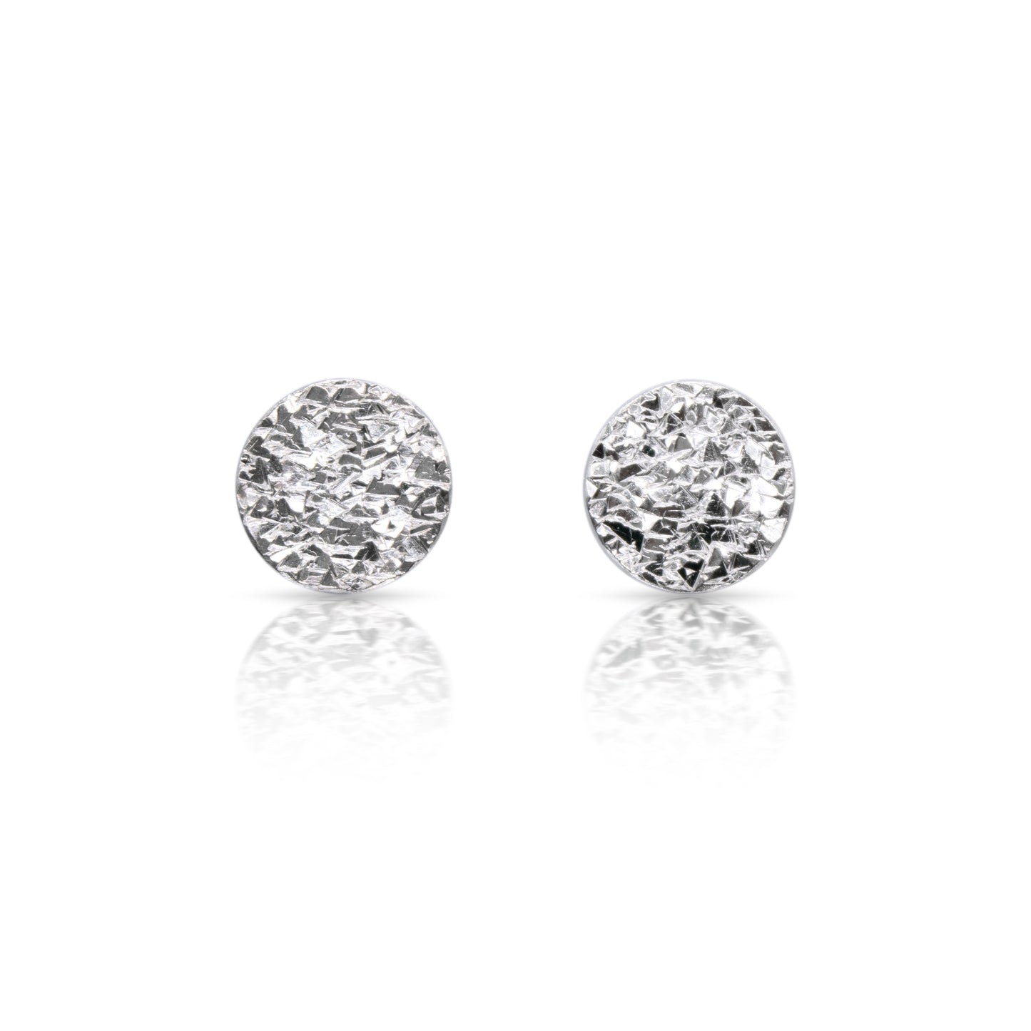Circle Sparkle Silver Earrings
