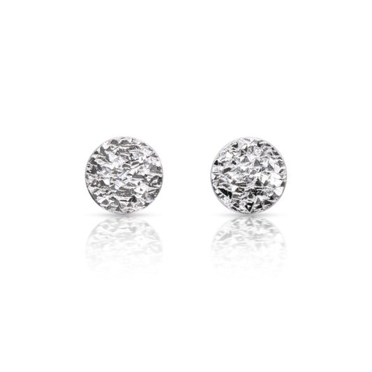 Circle Sparkle Silver Earrings