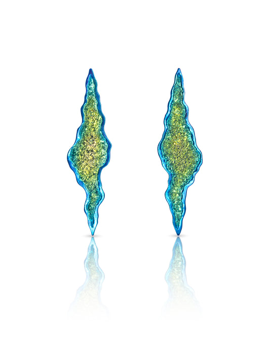Anodised Niobium Crystalline Crater Earrings