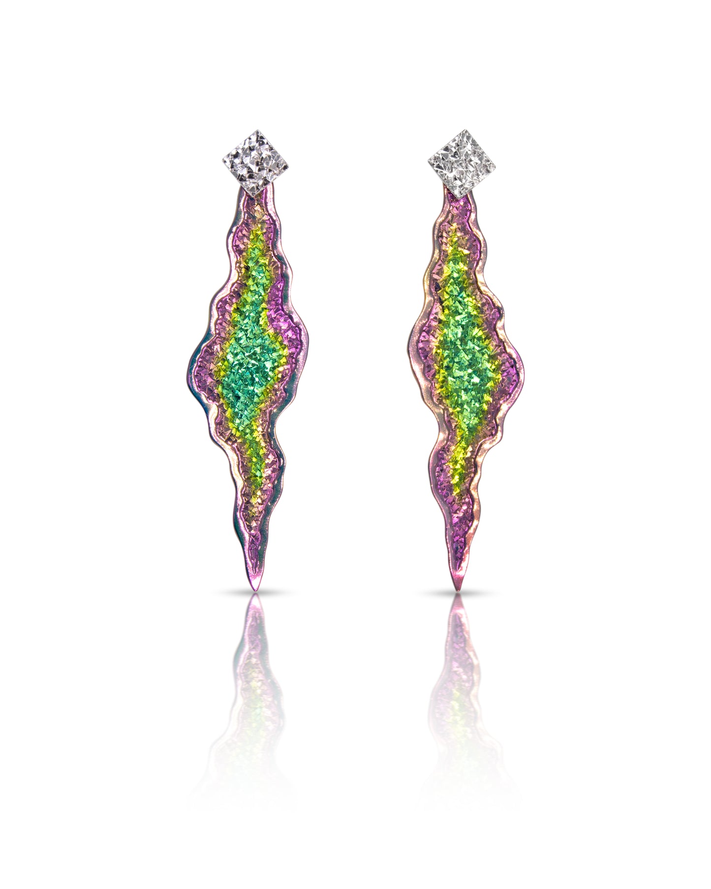 Crystal Crater Drop Earrings