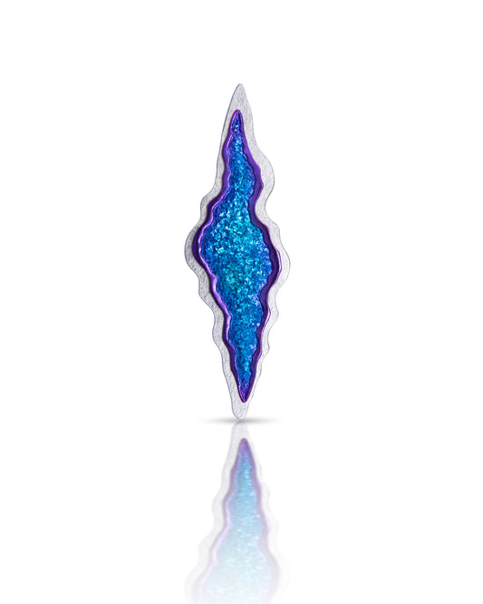 Anodised Niobium Crystalline Crater Pendant & Brooch