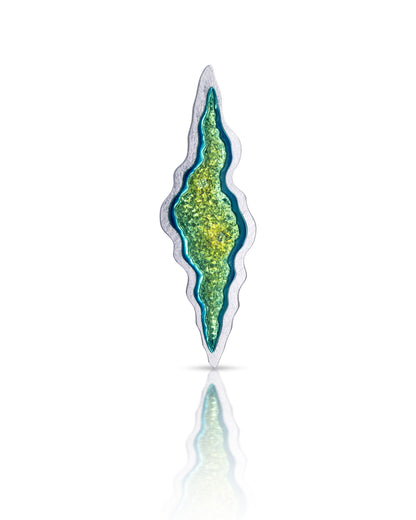 Anodised Niobium Crystalline Crater Pendant & Brooch