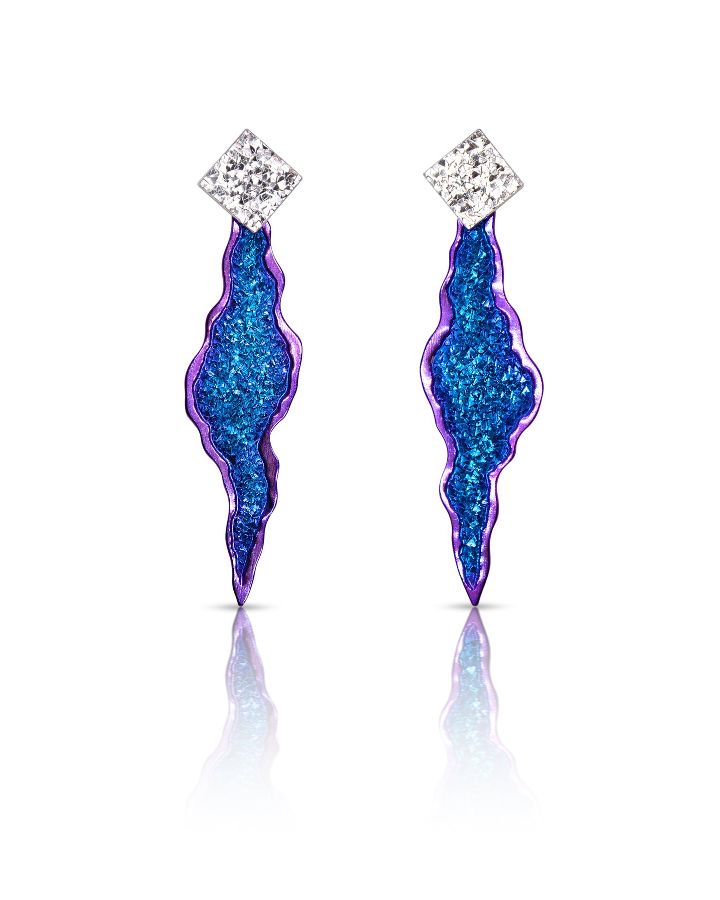Crystal Crater Drop Earrings
