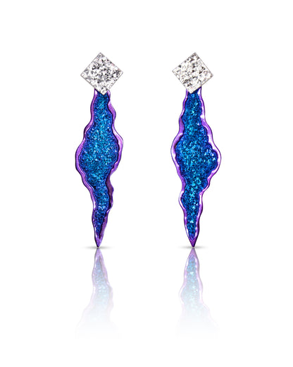 Crystal Crater Drop Earrings