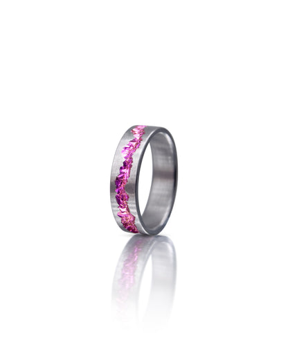 Pink Crystal Vein Niobium Ring