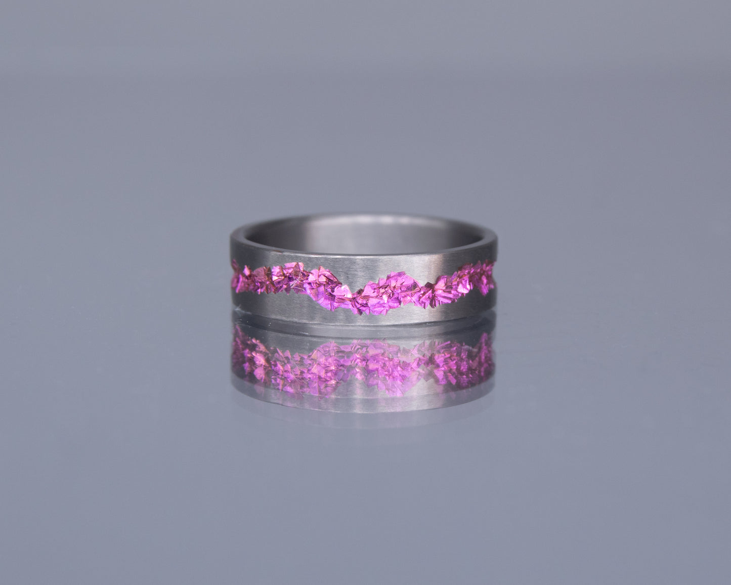 Pink Crystal Vein Niobium Ring