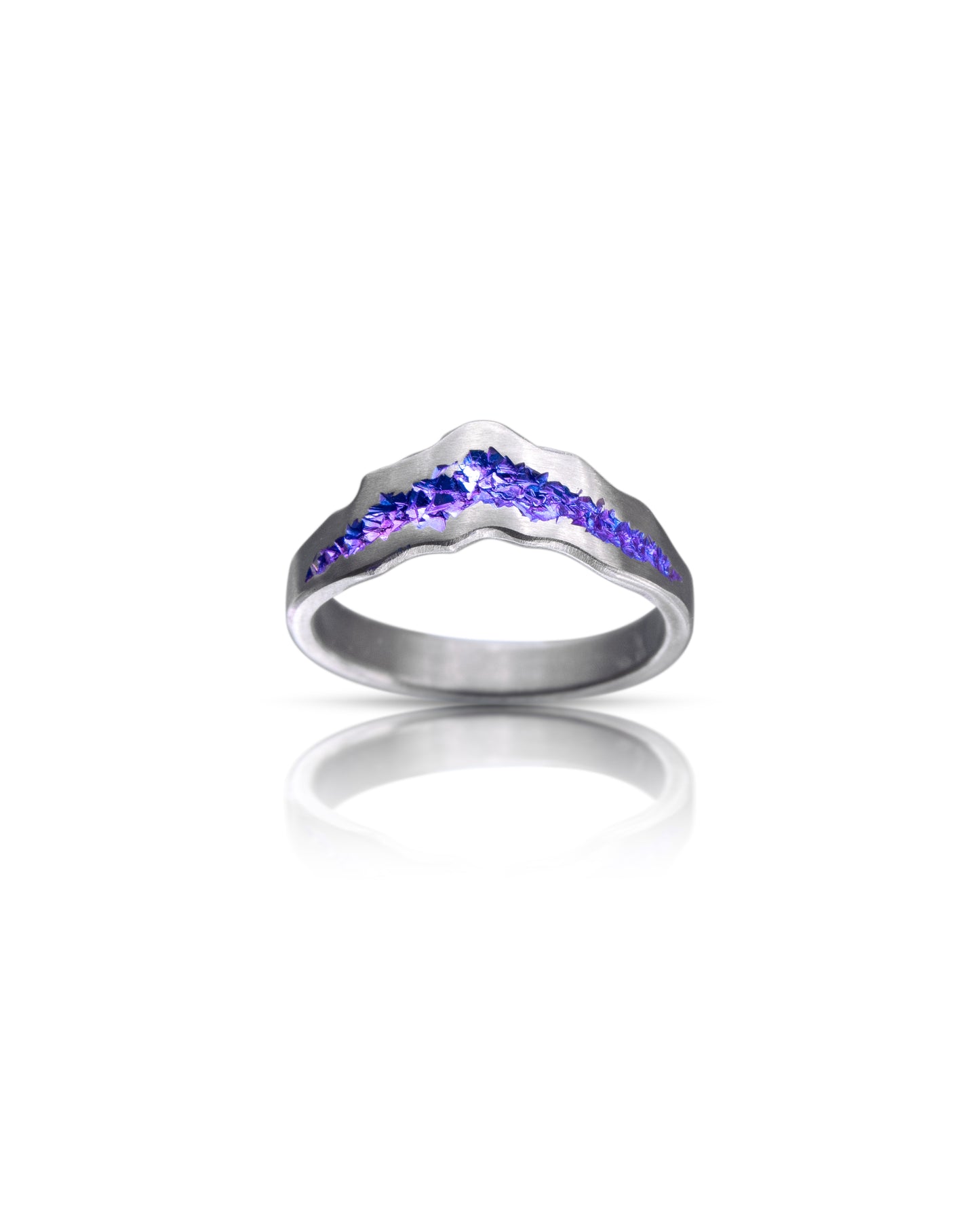 Violet Niobium Crystal Crater Tiara Ring - Small