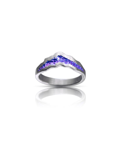 Violet Niobium Crystal Crater Tiara Ring - Small