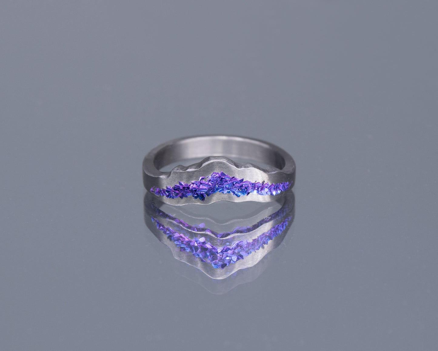 Violet Niobium Crystal Crater Tiara Ring - Small