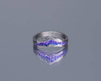 Violet Niobium Crystal Crater Tiara Ring - Small