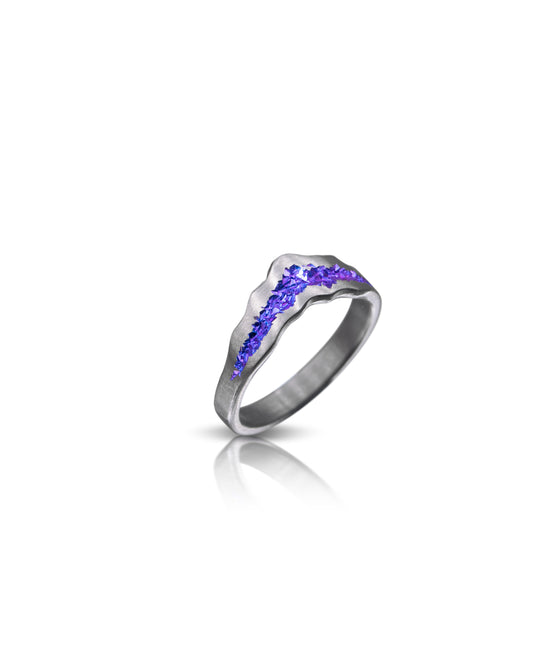 Violet Niobium Crystal Crater Tiara Ring - Small