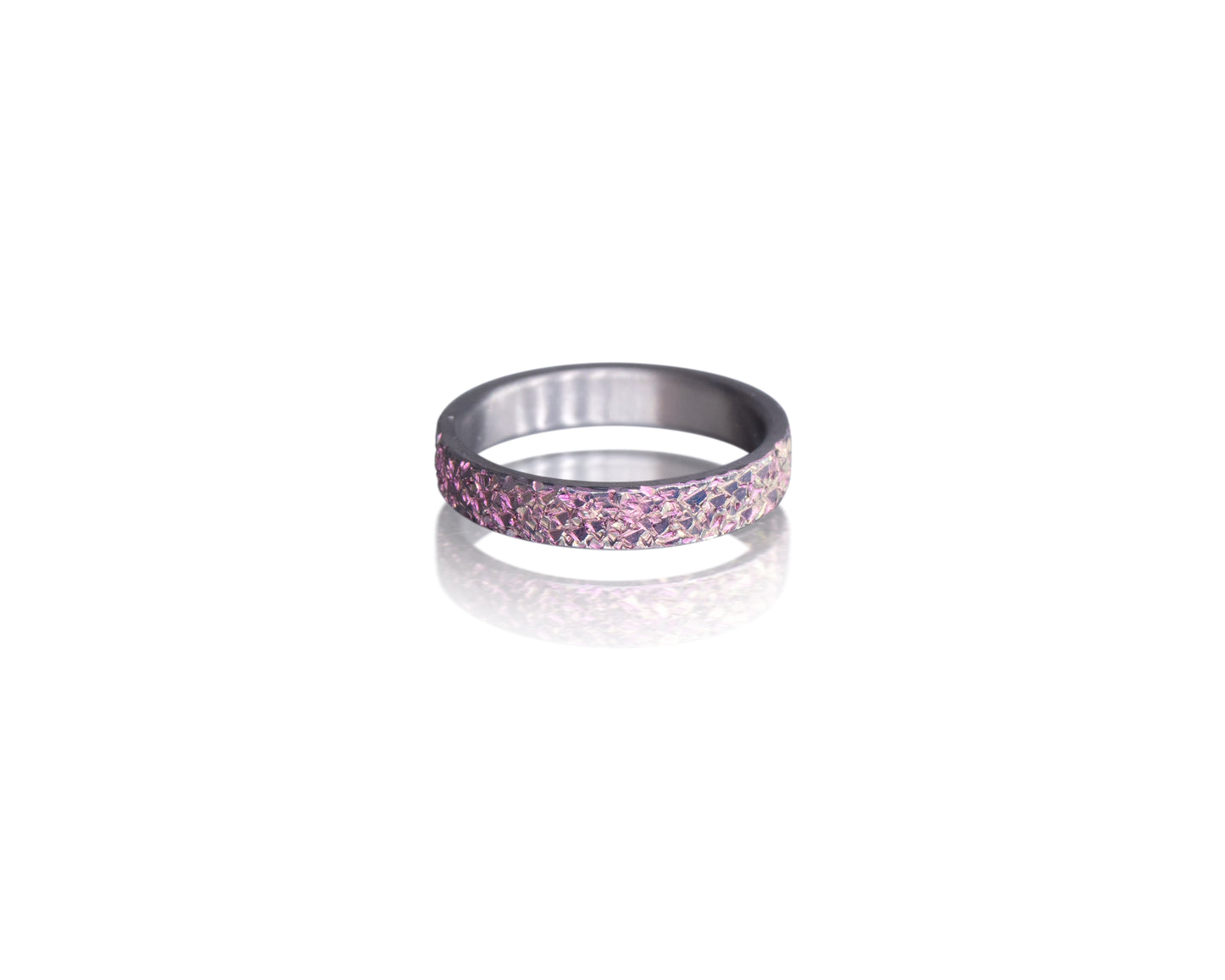 Light Pink Crystal Texture Niobium Ring