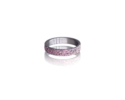 Light Pink Crystal Texture Niobium Ring