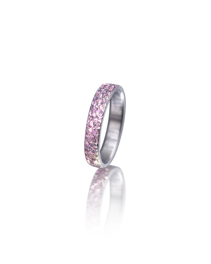 Light Pink Crystal Texture Niobium Ring
