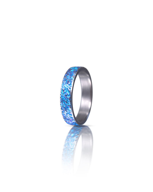 Blue Crystal Texture Niobium Ring