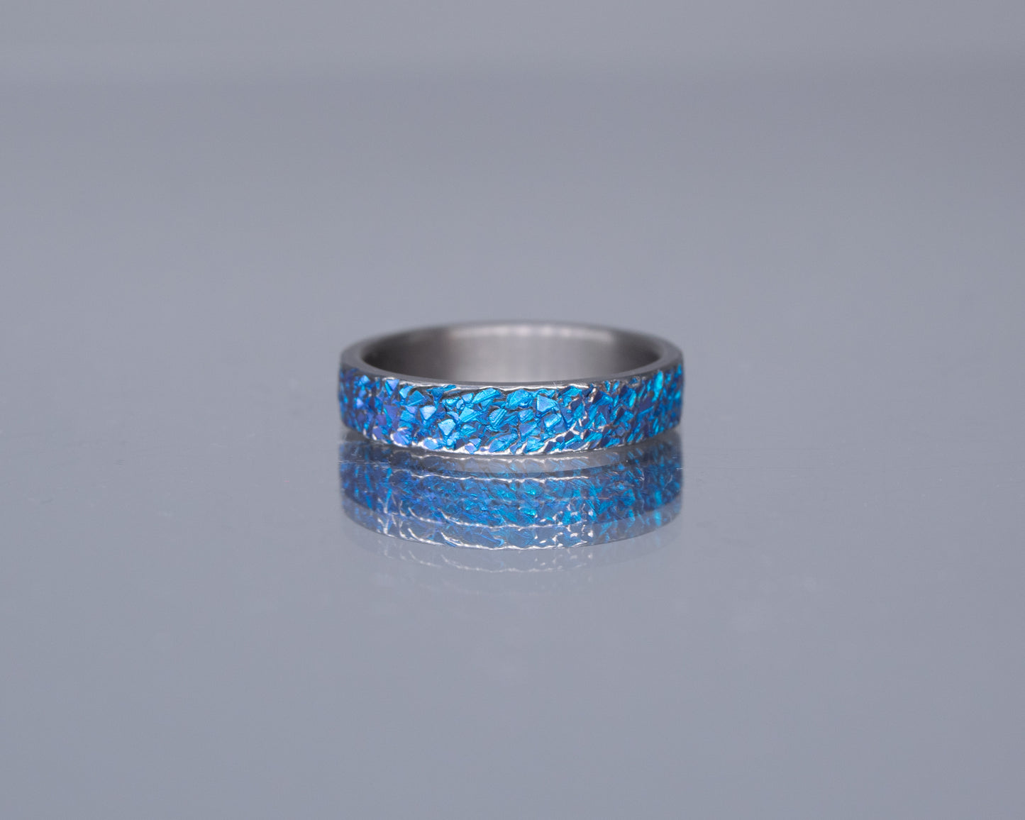 Blue Crystal Texture Niobium Ring