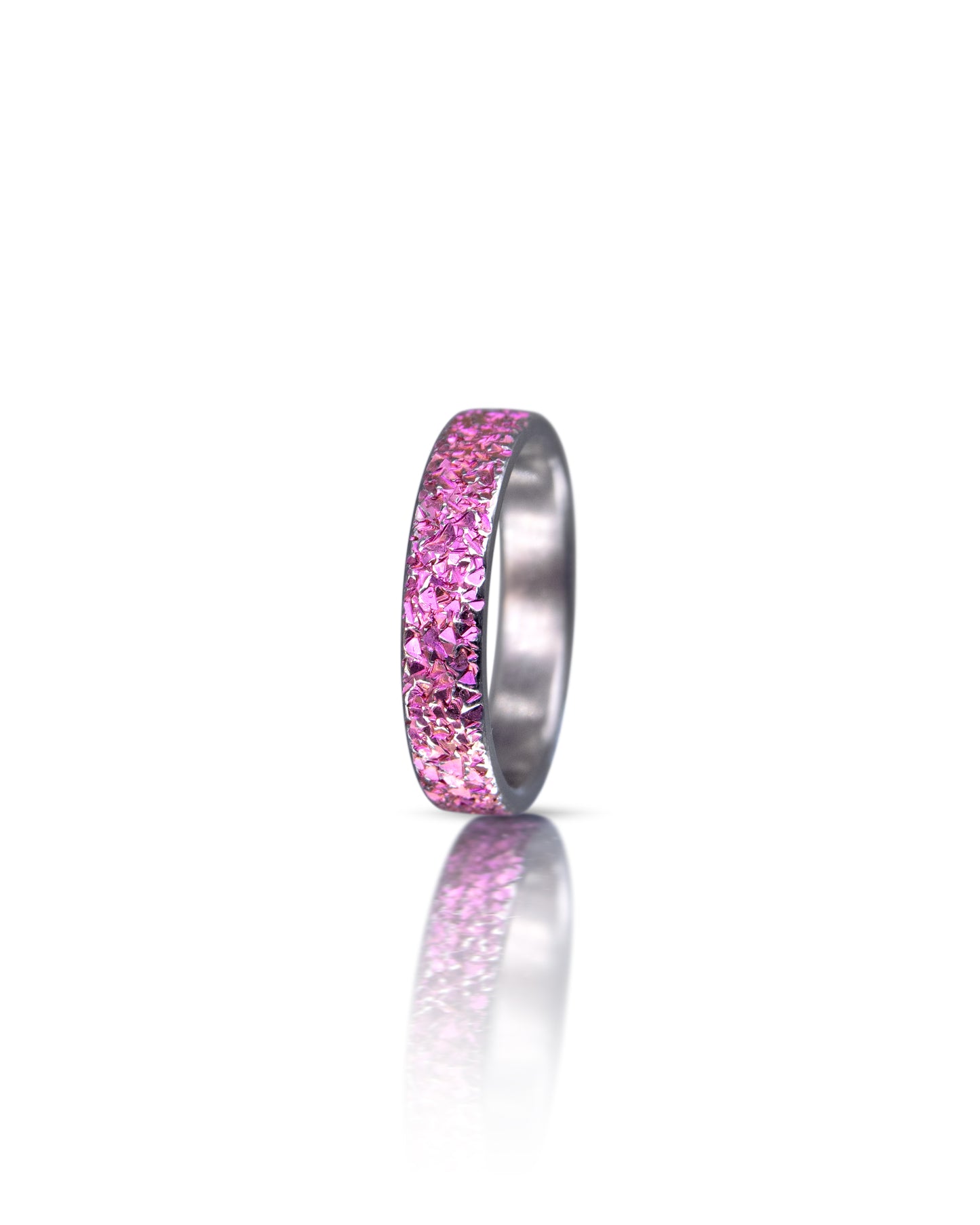 Pink Crystal Texture Niobium Ring