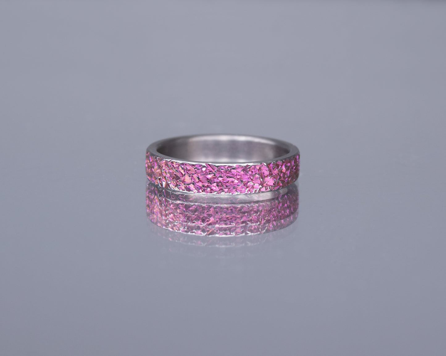 Pink Crystal Texture Niobium Ring