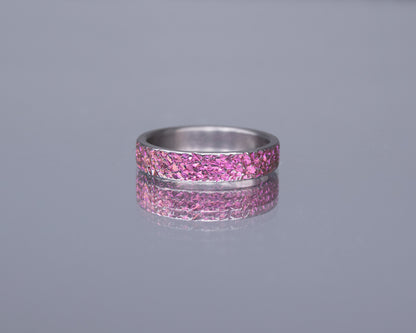 Pink Crystal Texture Niobium Ring