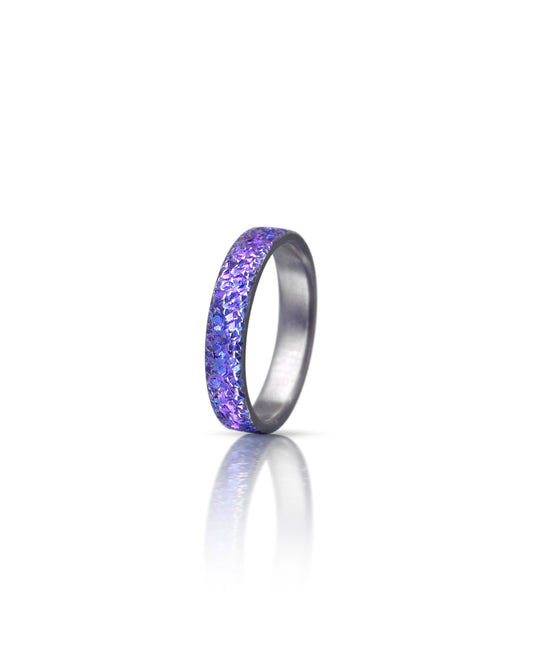 Violet Crystal Texture Niobium Ring