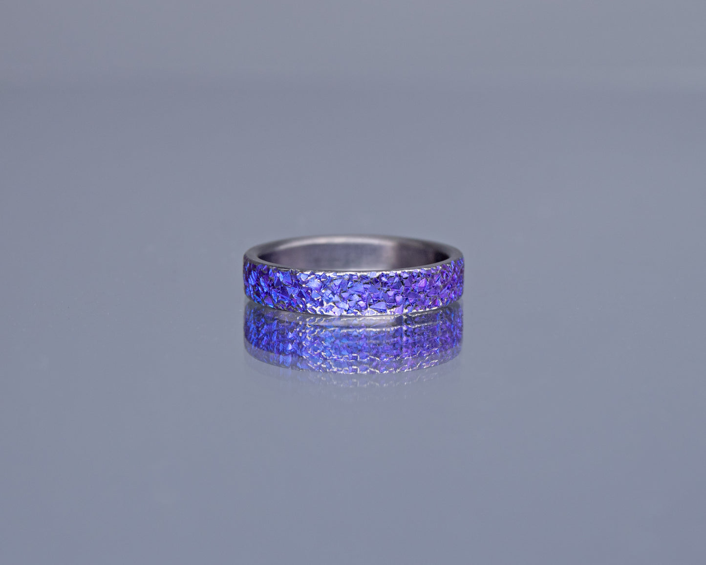 Violet Crystal Texture Niobium Ring