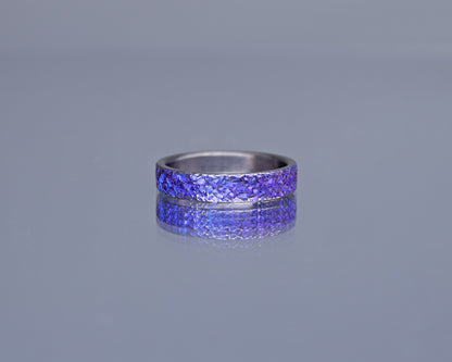 Violet Crystal Texture Niobium Ring