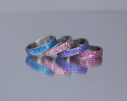 Blue Crystal Texture Niobium Ring