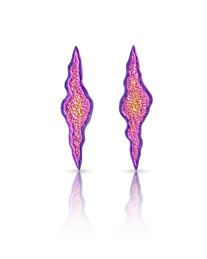 Anodised Niobium Crystalline Crater Earrings