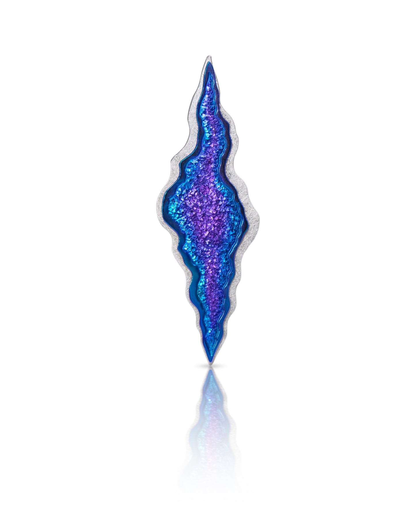 Anodised Niobium Crystalline Crater Pendant & Brooch