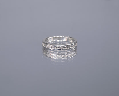Dainty Silver Sparkling Crystal Crater Ring