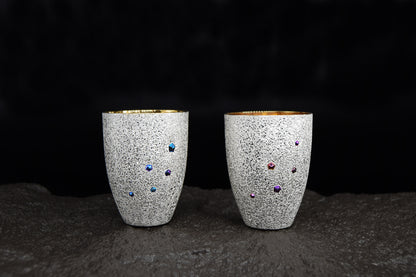 Small Silver Cup - Pink niobium and Gold