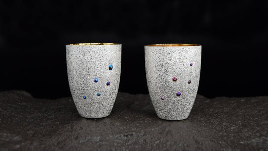 Small Silver Cup - Pink niobium and Gold