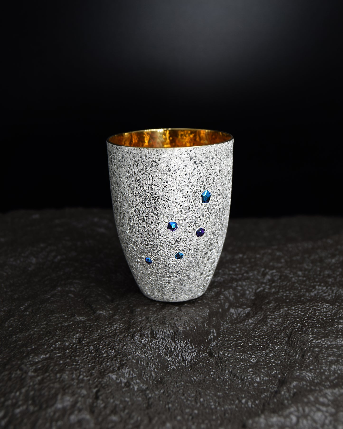 Small Silver Cup - Blue Niobium and Gold