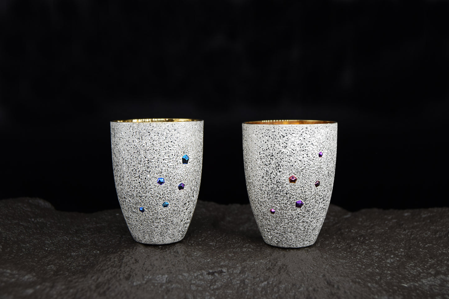 Small Silver Cup - Blue Niobium and Gold