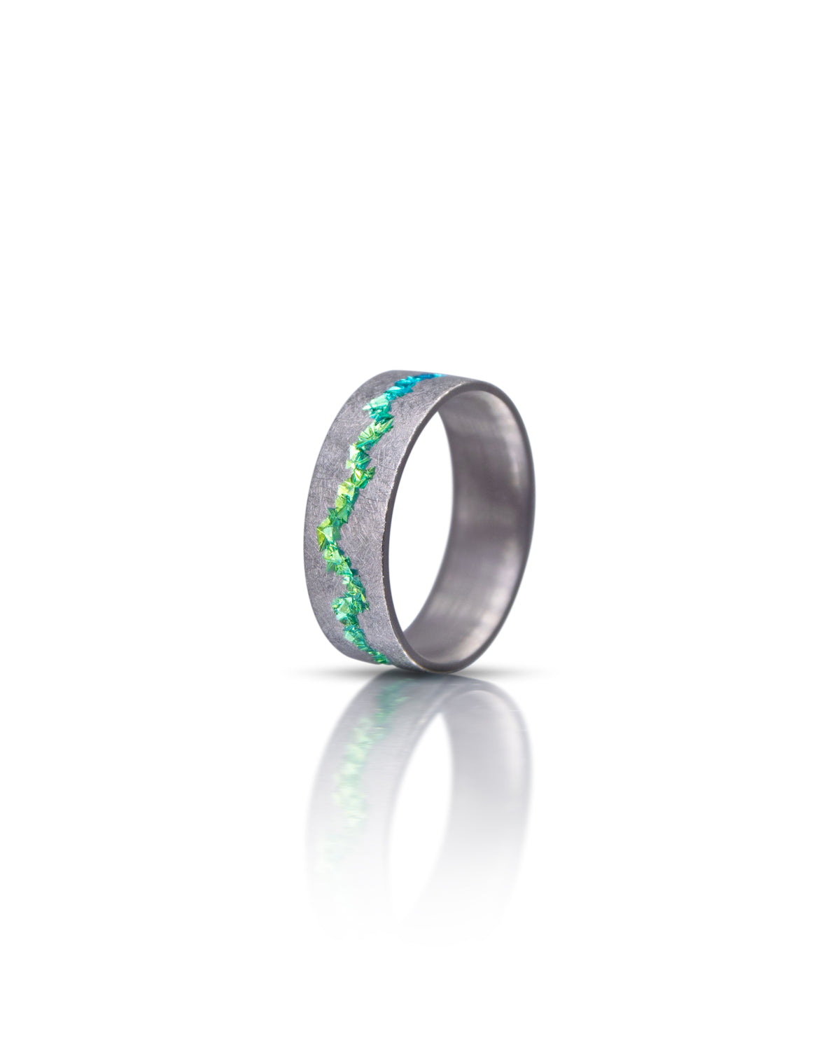 Wide Gradient Crystal Vein Niobium Ring