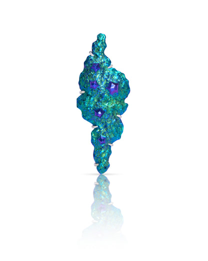 Green & Blue Niobium 'Mineral Specimen' Brooch V