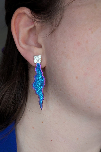 Crystal Crater Drop Earrings