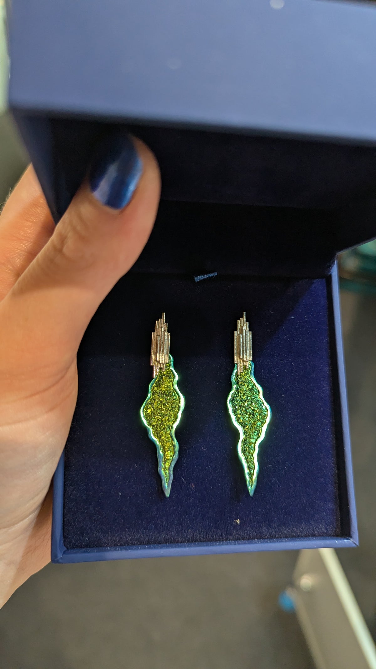 Rutile Crystal Crater Drop Earrings - Made to Order