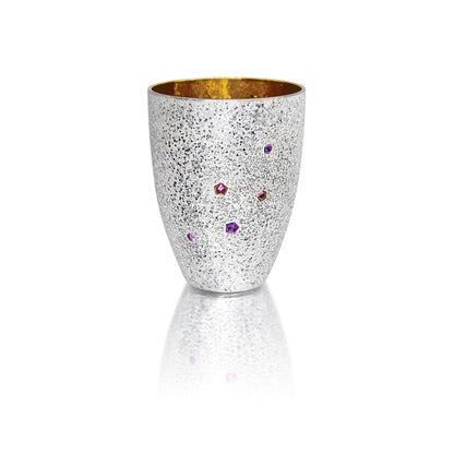 Small Silver Cup - Pink niobium and Gold